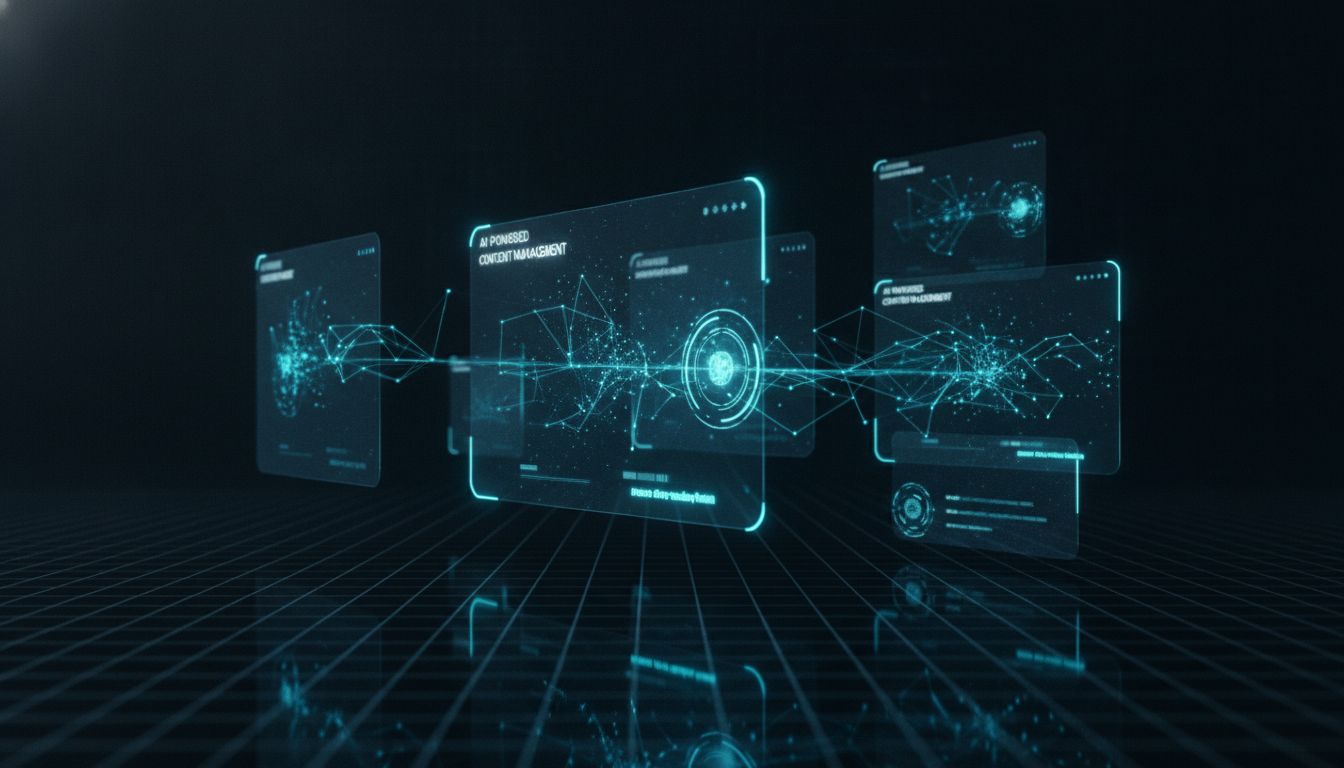 AI CMS dashboard visualizing content optimization and GEO visibility metrics